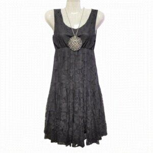 Black Lace Mini Flared Sleeveless Dress  Size XS or S